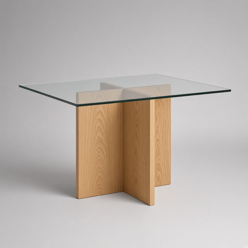 Clear Glass Dining Table