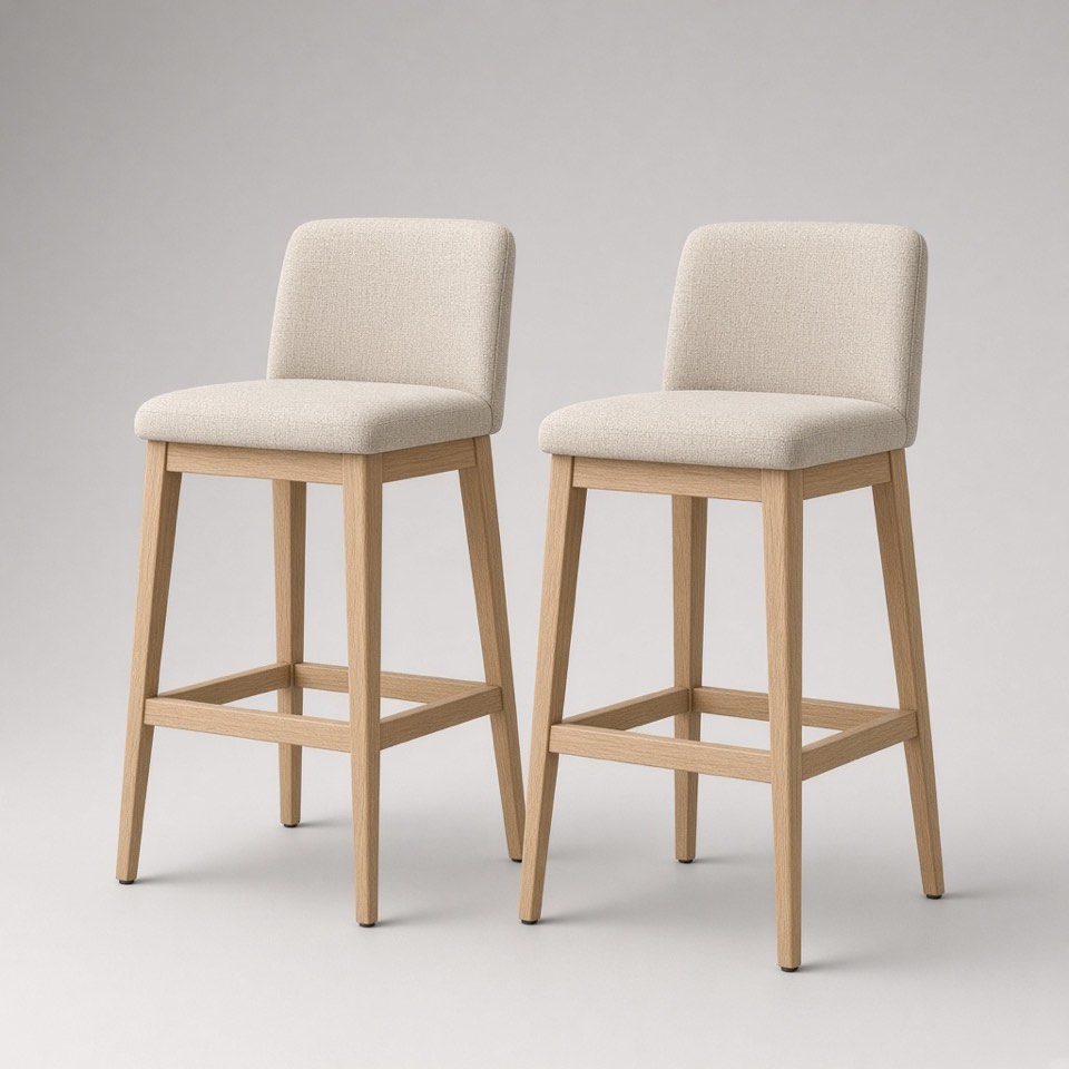 Upholstered Bar Stool Pair